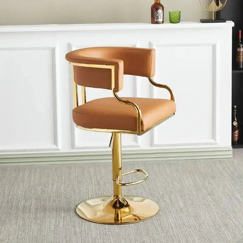 Swivel Leather Bar Stools Height Adjustable Kitchen Counter Stools-MinimalisticDecor.com
