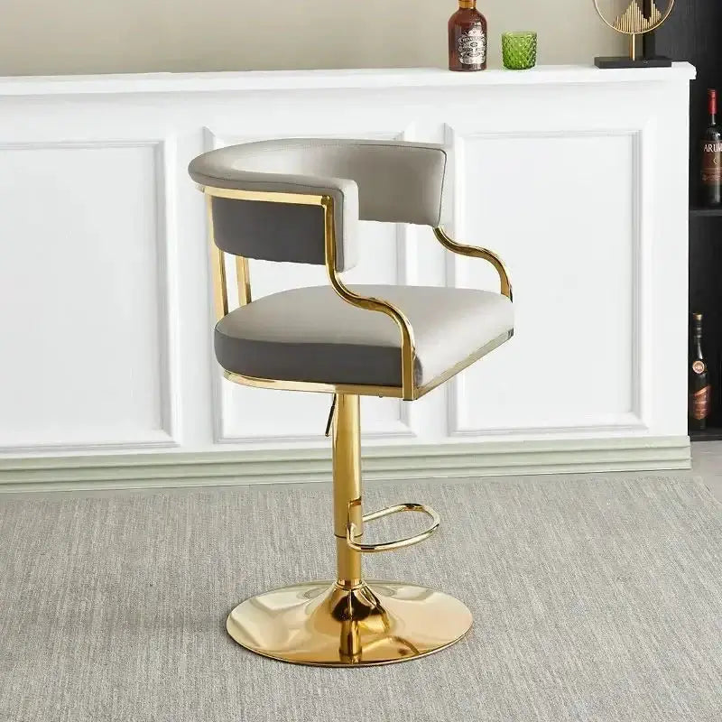 Swivel Leather Bar Stools Height Adjustable Kitchen Counter Stools-MinimalisticDecor.com