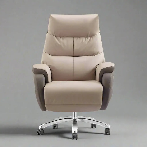 Swivel Recliner Office Chair with Footrest – Synthetic Leather-MinimalisticDecor.com