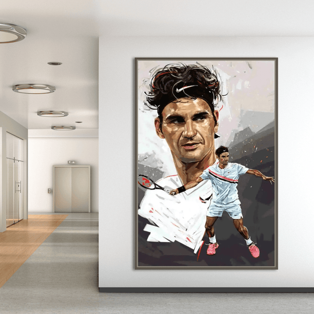 The GOAT Roger Federer Canvas Art for Tennis Fans-MinimalisticDecor.com