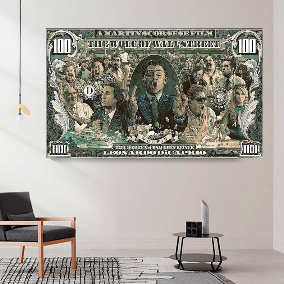 The Wolf of Wall Street Leonardo Dicaprio Canvas Wall Art-MinimalisticDecor.com