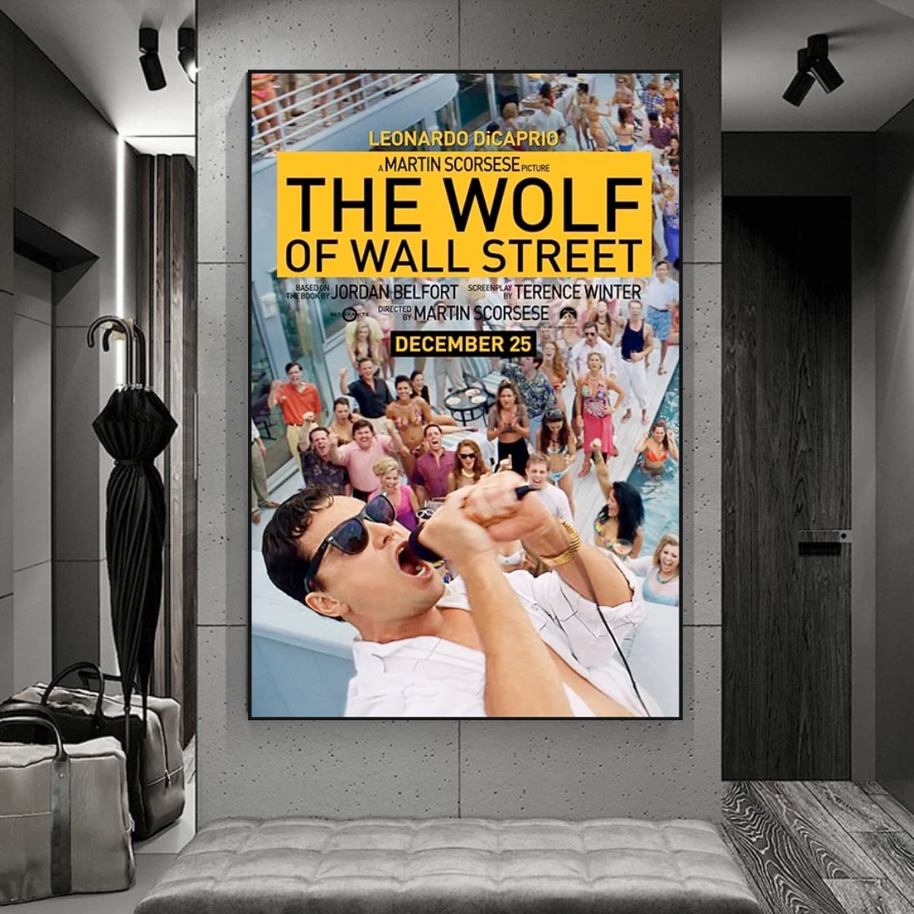 The Wolf of Wall Street Leonardo Dicaprio Canvas Wall Art-MinimalisticDecor.com