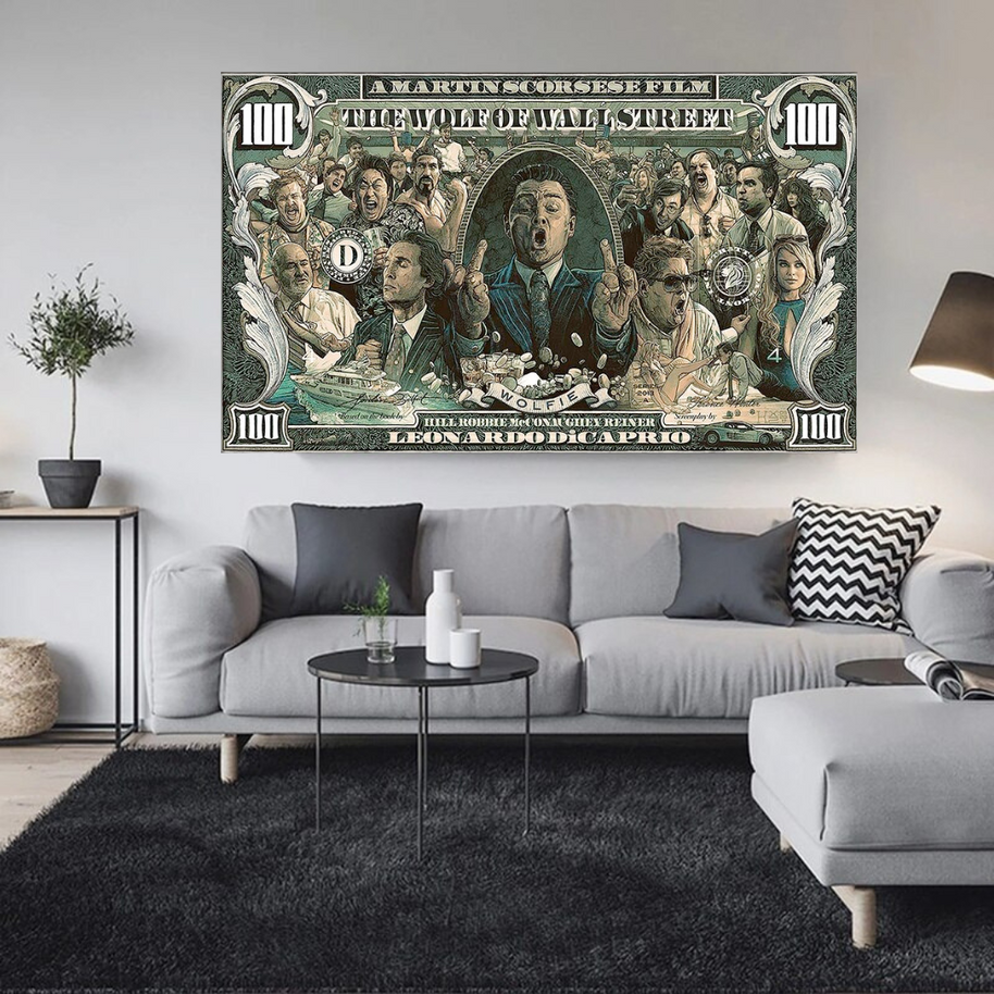 The Wolf of Wall Street Leonardo Dicaprio Canvas Wall Art-MinimalisticDecor.com