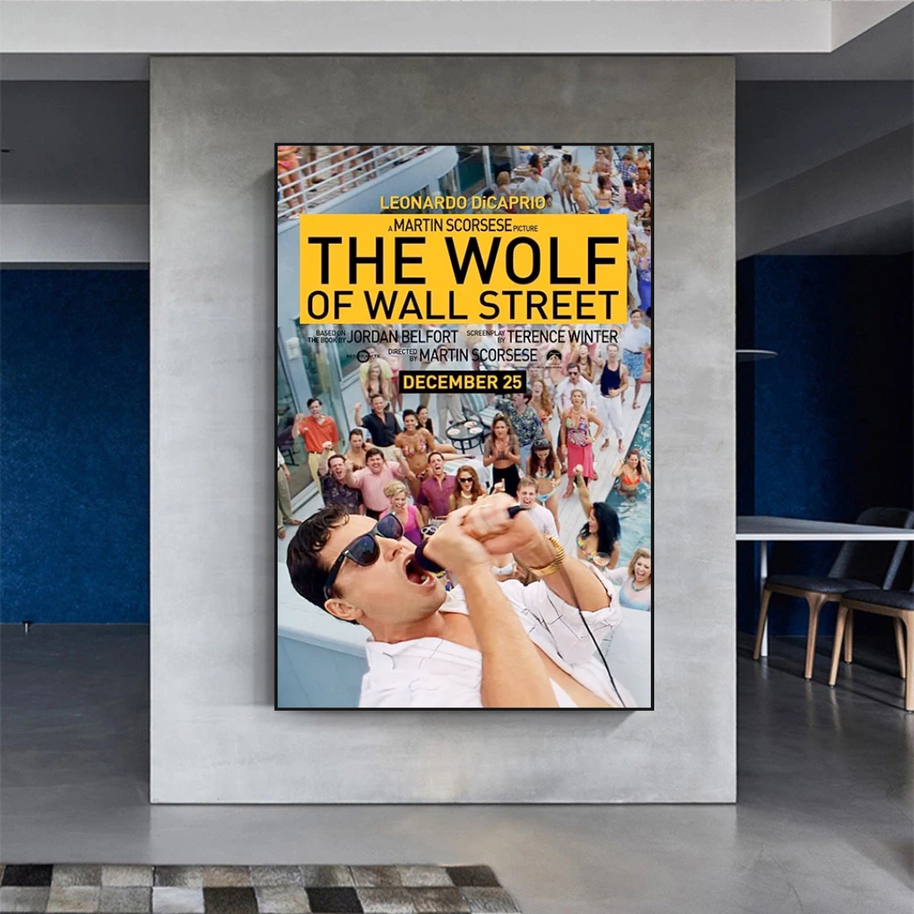The Wolf of Wall Street Leonardo Dicaprio Canvas Wall Art-MinimalisticDecor.com