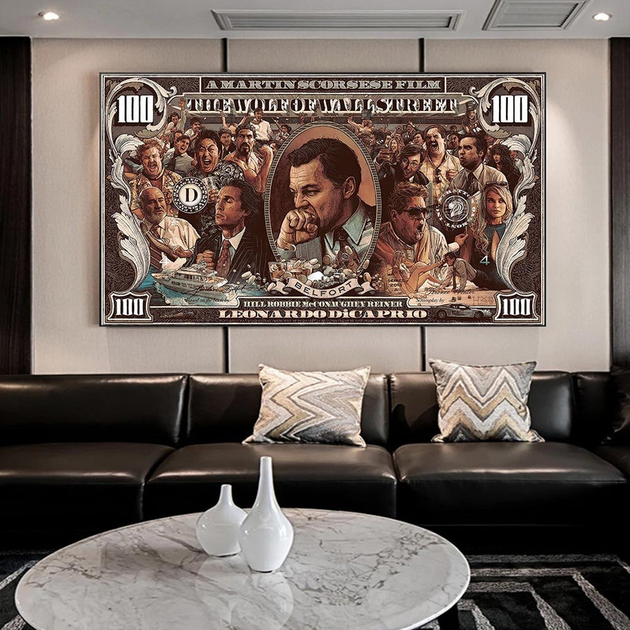 The Wolf of Wall Street Leonardo Dicaprio Canvas Wall Art-MinimalisticDecor.com
