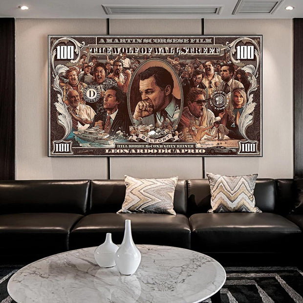 The Wolf of Wall Street Leonardo Dicaprio Canvas Wall Art-MinimalisticDecor.com