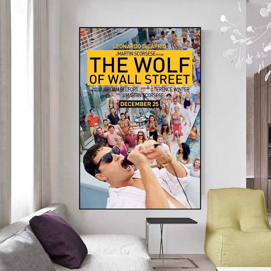 The Wolf of Wall Street Leonardo Dicaprio Canvas Wall Art-MinimalisticDecor.com