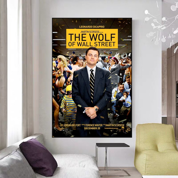 The Wolf of Wall Street Leonardo Dicaprio Canvas Wall Art-MinimalisticDecor.com