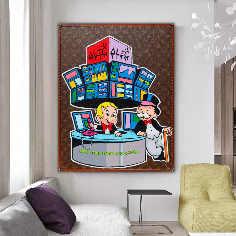 The World is Yours: Mr Monopoly Stock Exchange Wall Art-MinimalisticDecor.com