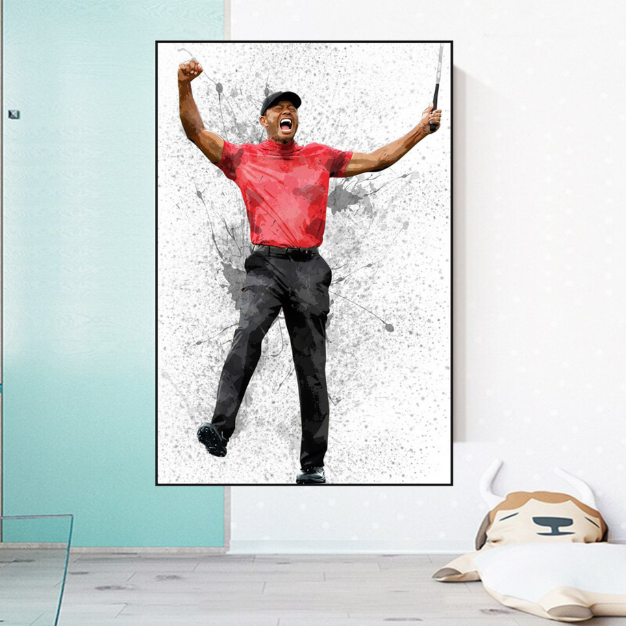 Tiger woods Golf Champion Canvas Wall Art-MinimalisticDecor.com