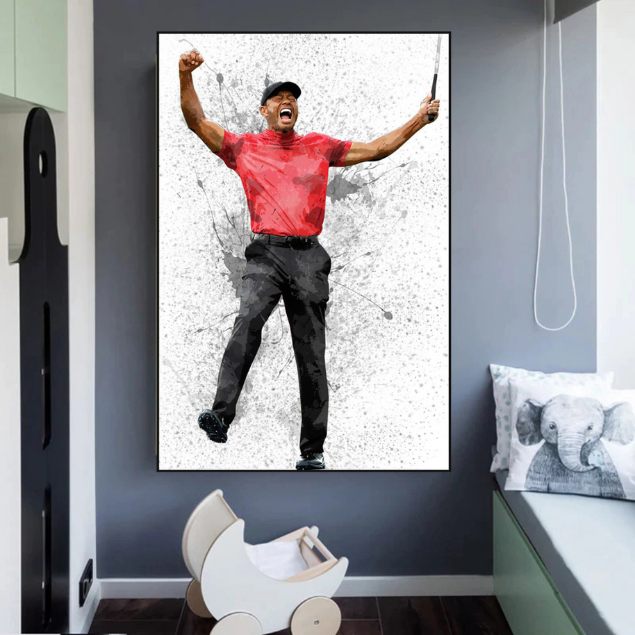 Tiger woods Golf Champion Canvas Wall Art-MinimalisticDecor.com