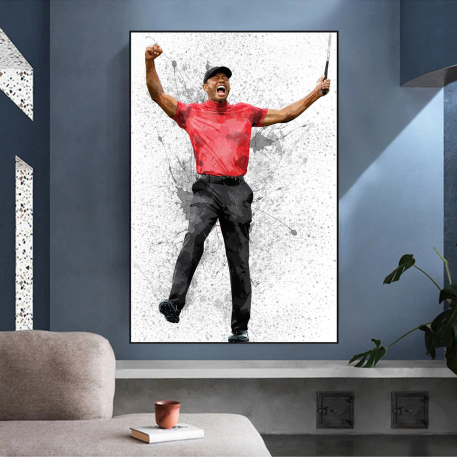 Tiger woods Golf Champion Canvas Wall Art-MinimalisticDecor.com