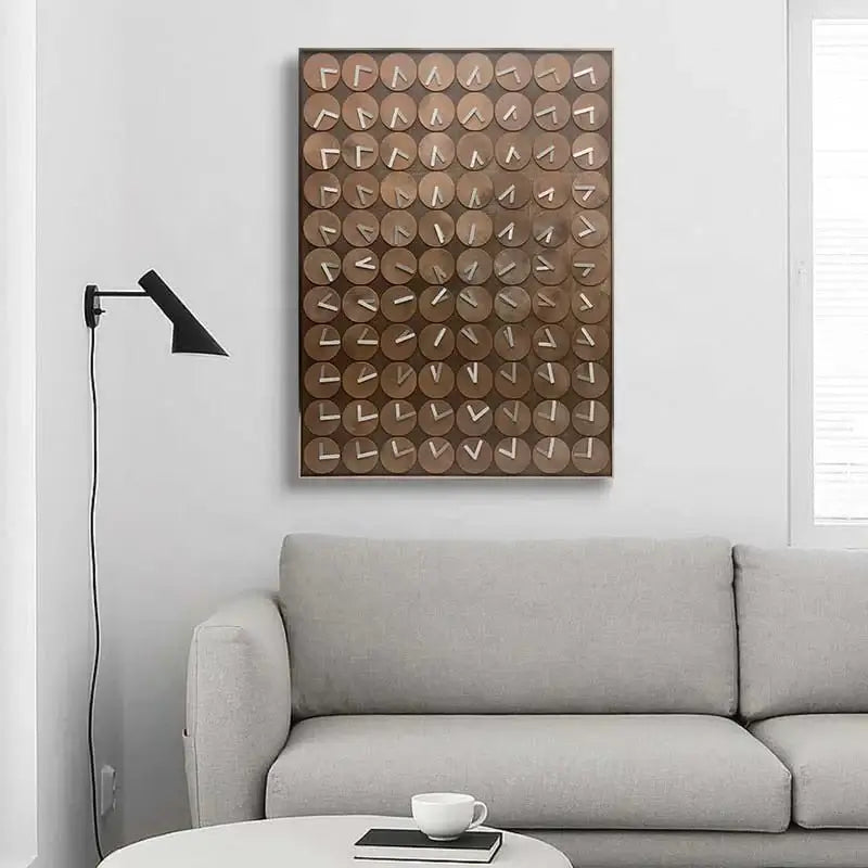 Time in Money Wood Carving Wall Art – 88 Clock Faces in Premium Wood-MinimalisticDecor.com
