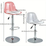 Transparent Acrylic Bar Chair – Adjustable Height & 360° Swivel Elegance-MinimalisticDecor.com