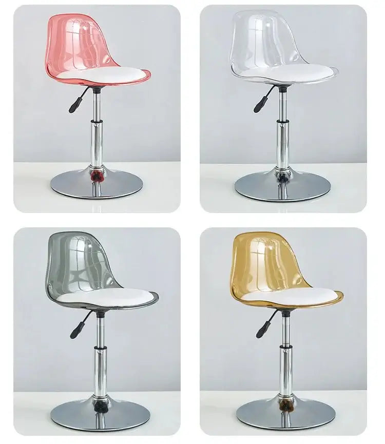 Transparent Acrylic Bar Chair – Adjustable Height &amp; 360° Swivel Elegance-MinimalisticDecor.com