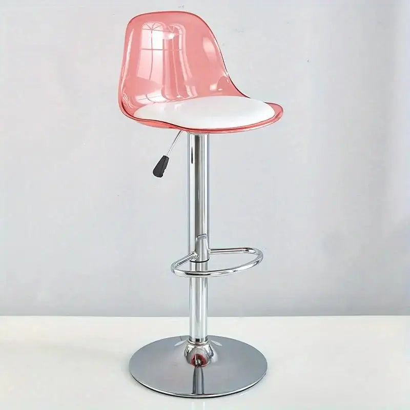 Transparent Acrylic Bar Chair – Adjustable Height &amp; 360° Swivel Elegance-MinimalisticDecor.com