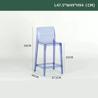 Transparent Acrylic High Bar Stool – Sleek Minimalism with Effortless Assembly-MinimalisticDecor.com