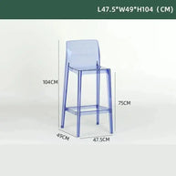Transparent Acrylic High Bar Stool – Sleek Minimalism with Effortless Assembly-MinimalisticDecor.com