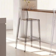 Transparent Acrylic High Bar Stool – Sleek Minimalism with Effortless Assembly-MinimalisticDecor.com