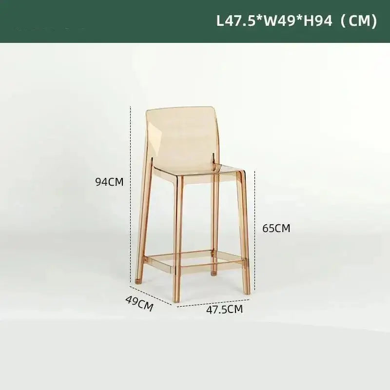 Transparent Acrylic High Bar Stool – Sleek Minimalism with Effortless Assembly-MinimalisticDecor.com