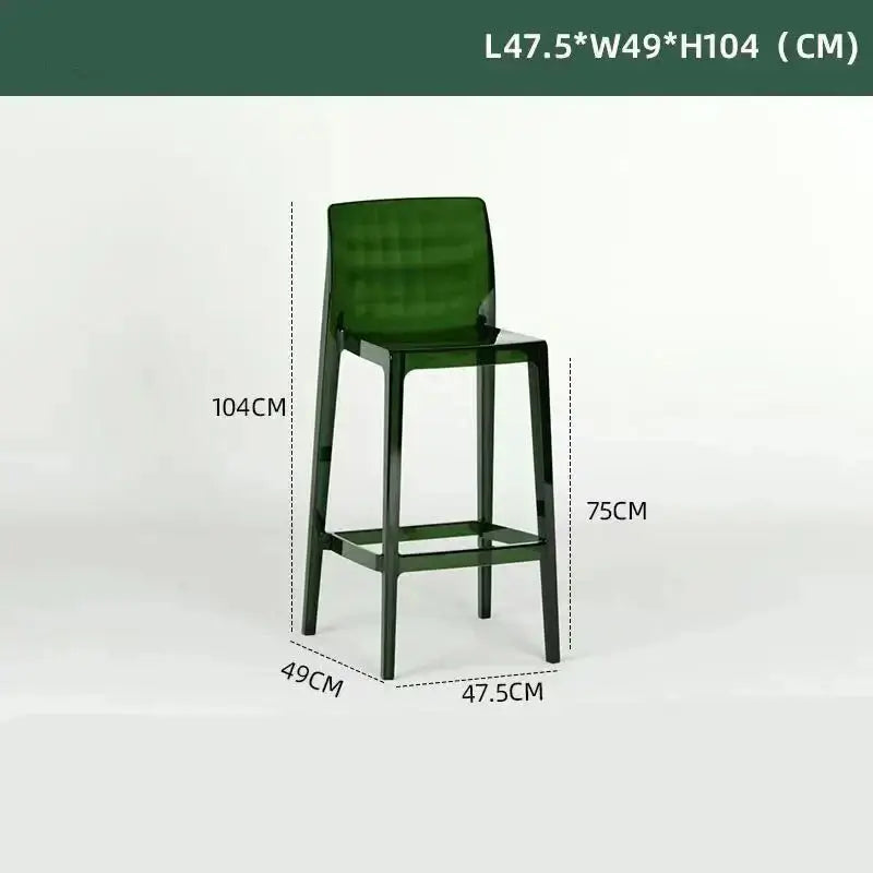 Transparent Acrylic High Bar Stool – Sleek Minimalism with Effortless Assembly-MinimalisticDecor.com