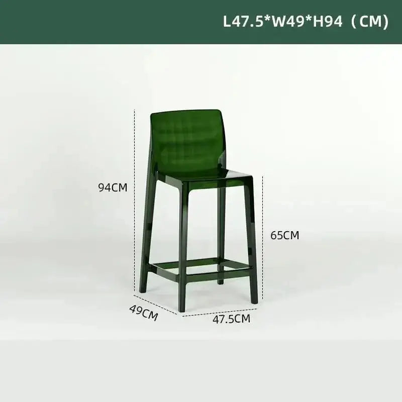 Transparent Acrylic High Bar Stool – Sleek Minimalism with Effortless Assembly-MinimalisticDecor.com