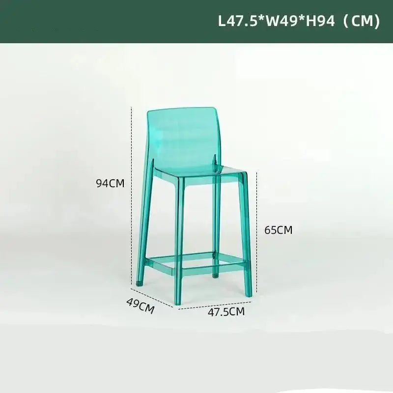 Transparent Acrylic High Bar Stool – Sleek Minimalism with Effortless Assembly-MinimalisticDecor.com