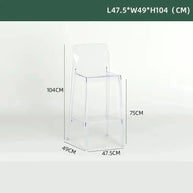 Transparent Acrylic High Bar Stool – Sleek Minimalism with Effortless Assembly-MinimalisticDecor.com