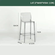 Transparent Acrylic High Bar Stool – Sleek Minimalism with Effortless Assembly-MinimalisticDecor.com
