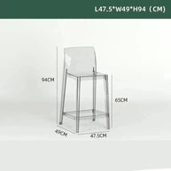 Transparent Acrylic High Bar Stool – Sleek Minimalism with Effortless Assembly-MinimalisticDecor.com