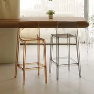 Transparent Acrylic High Bar Stool – Sleek Minimalism with Effortless Assembly-MinimalisticDecor.com