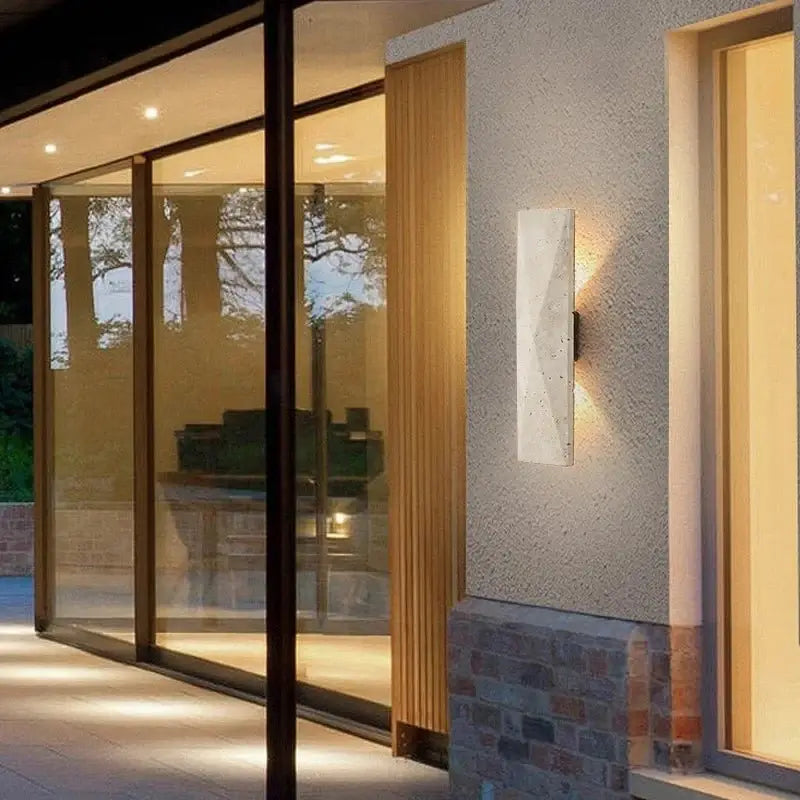 Travertine Stone Wall Light – Natural Stone Wall Sconce-MinimalisticDecor.com