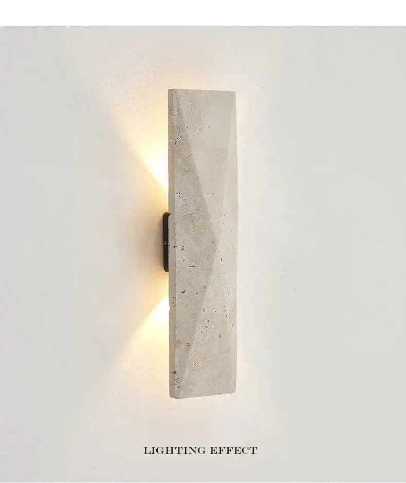 Travertine Stone Wall Light – Natural Stone Wall Sconce-MinimalisticDecor.com