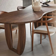 Trimmed Minimalistic Wood Irregular Luxury Dining Table – Natural Elegance-MinimalisticDecor.com
