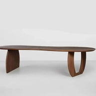 Trimmed Minimalistic Wood Irregular Luxury Dining Table – Natural Elegance-MinimalisticDecor.com