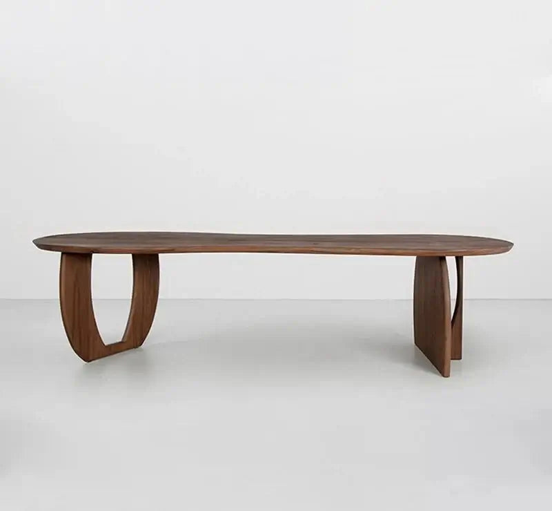 Trimmed Minimalistic Wood Irregular Luxury Dining Table – Natural Elegance-MinimalisticDecor.com