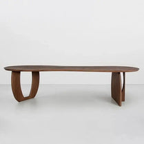 Trimmed Minimalistic Wood Irregular Luxury Dining Table – Natural Elegance-MinimalisticDecor.com