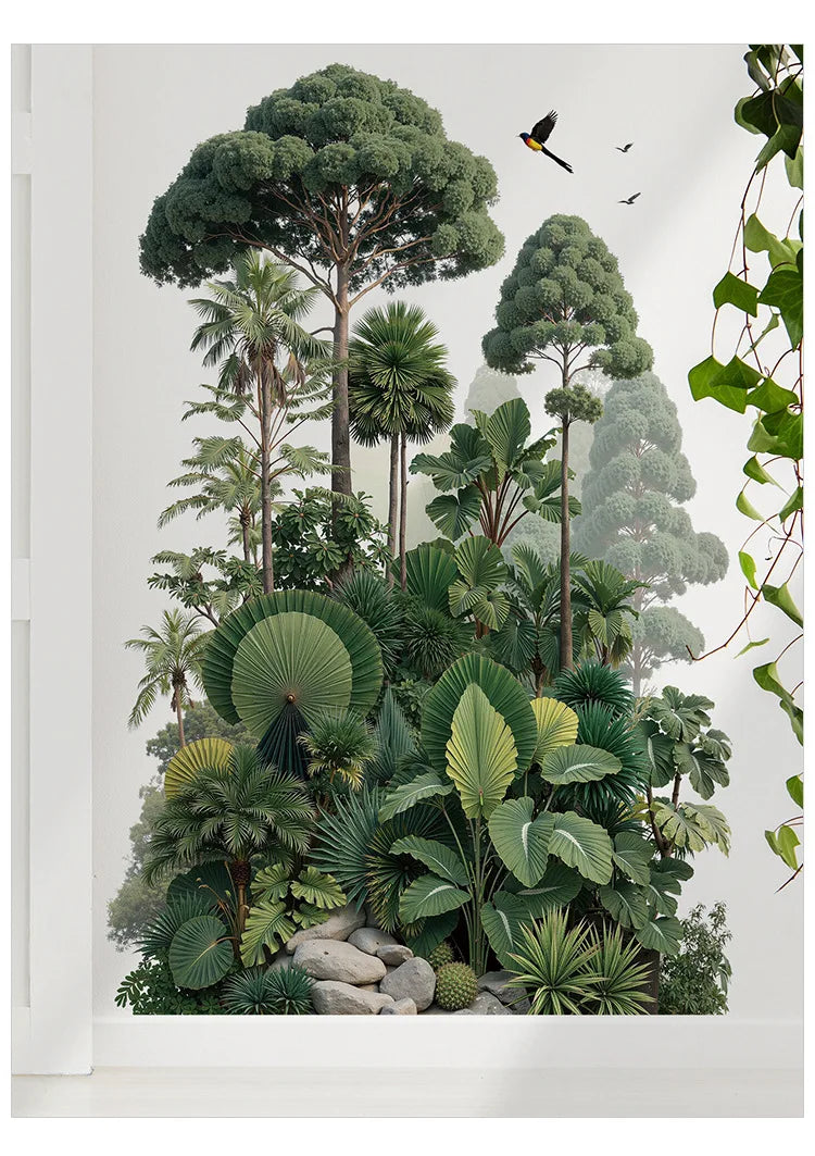 Tropical Forest Plants Vinyl Wall Sticker – Botanical Wall Decal-MinimalisticDecor
