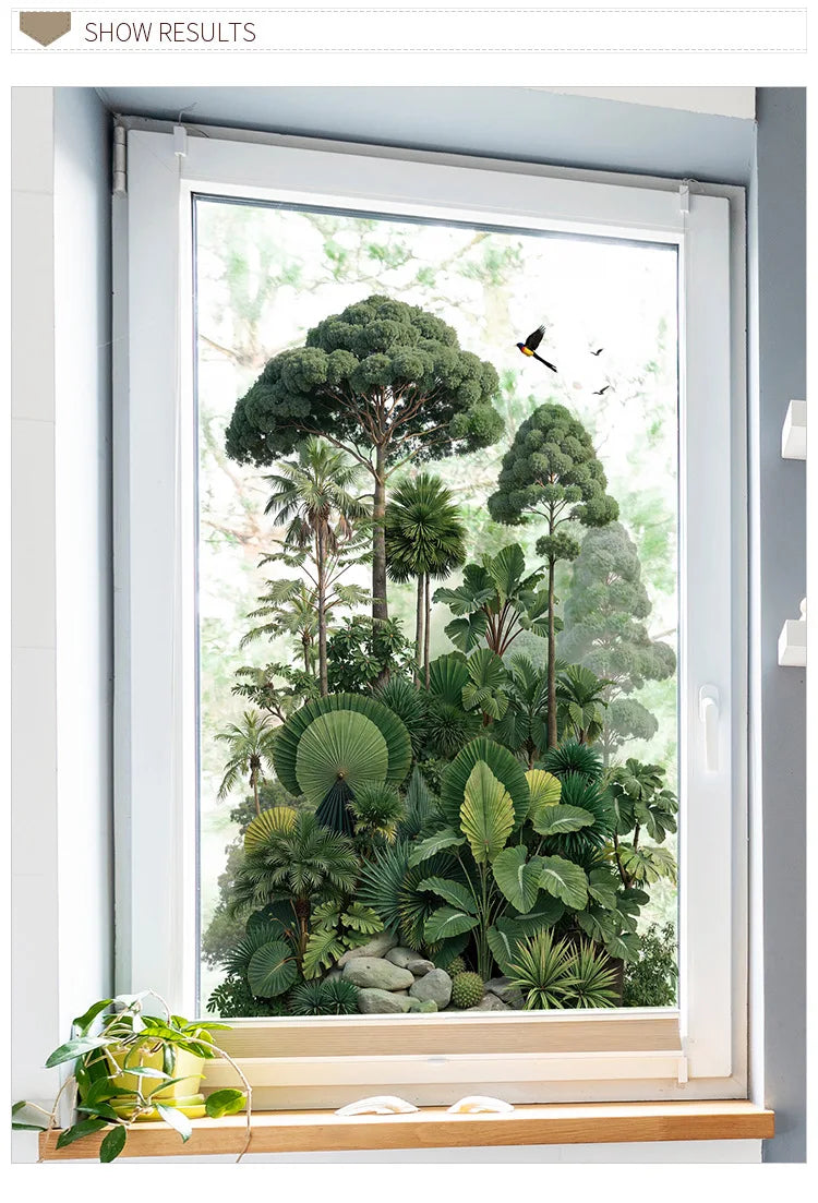 Tropical Forest Plants Vinyl Wall Sticker – Botanical Wall Decal-MinimalisticDecor
