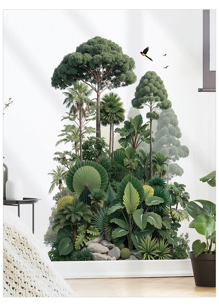 Tropical Forest Plants Vinyl Wall Sticker – Botanical Wall Decal-MinimalisticDecor