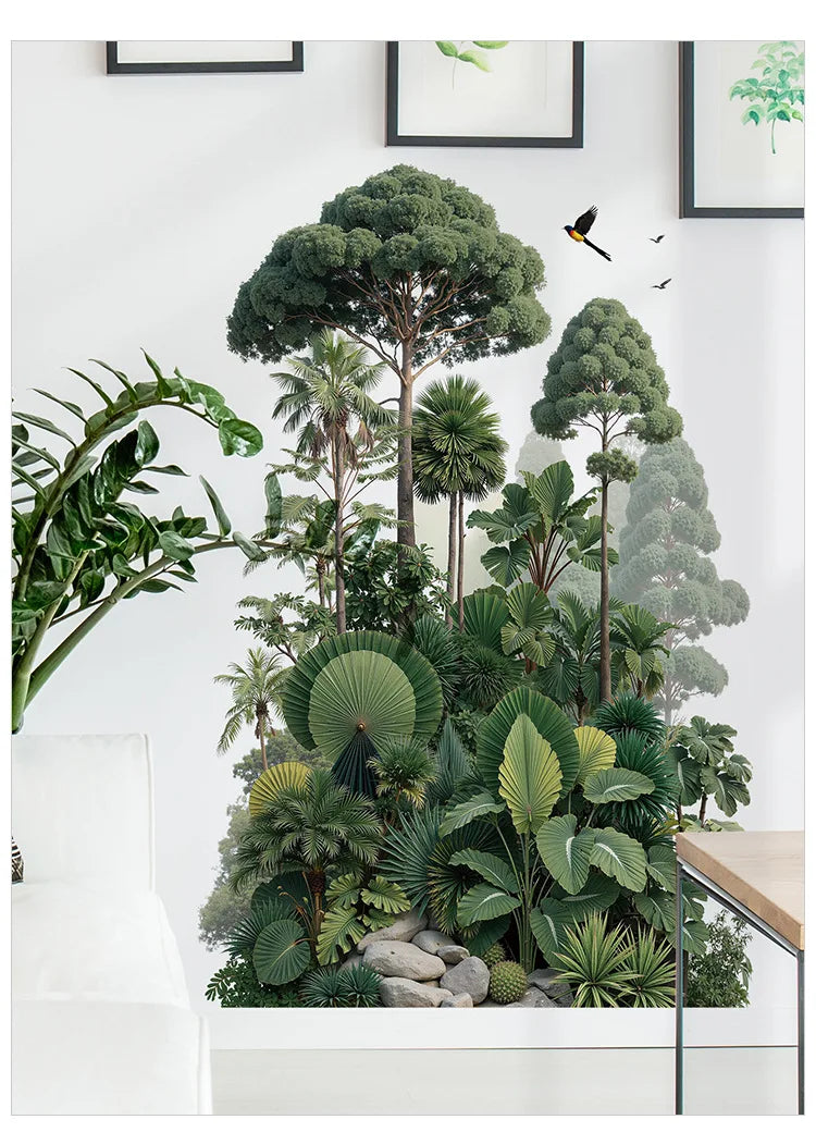 Tropical Forest Plants Vinyl Wall Sticker – Botanical Wall Decal-MinimalisticDecor