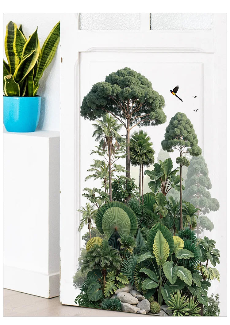 Tropical Forest Plants Vinyl Wall Sticker – Botanical Wall Decal-MinimalisticDecor