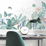 Tropical Green Plant Turtle Back Wall Sticker – PVC Wall Decal-MinimalisticDecor