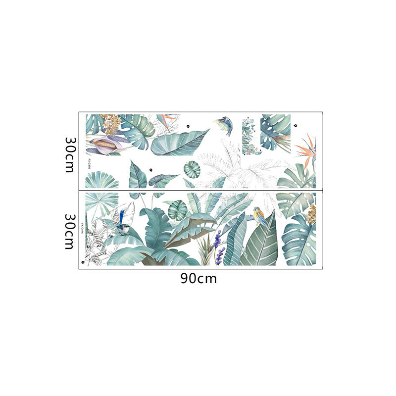 Tropical Green Plant Turtle Back Wall Sticker – PVC Wall Decal-MinimalisticDecor