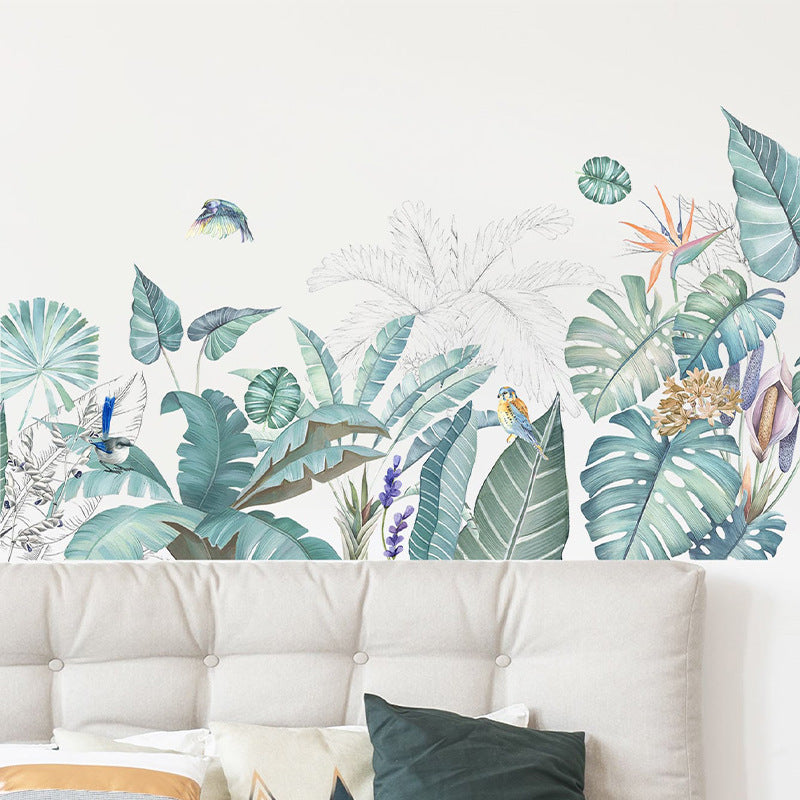 Tropical Green Plant Turtle Back Wall Sticker – PVC Wall Decal-MinimalisticDecor