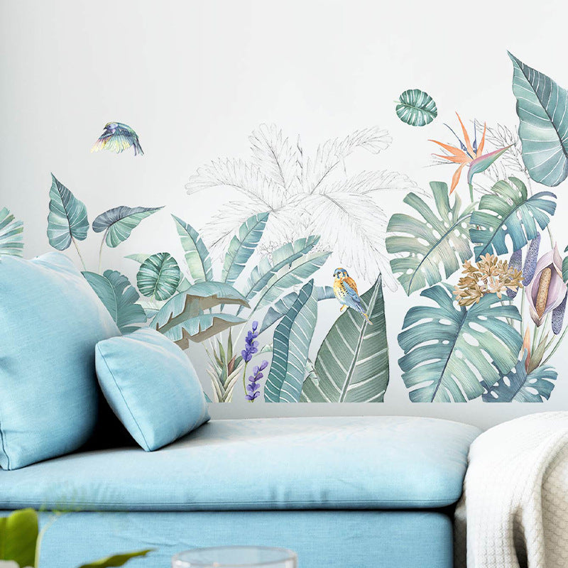Tropical Green Plant Turtle Back Wall Sticker – PVC Wall Decal-MinimalisticDecor