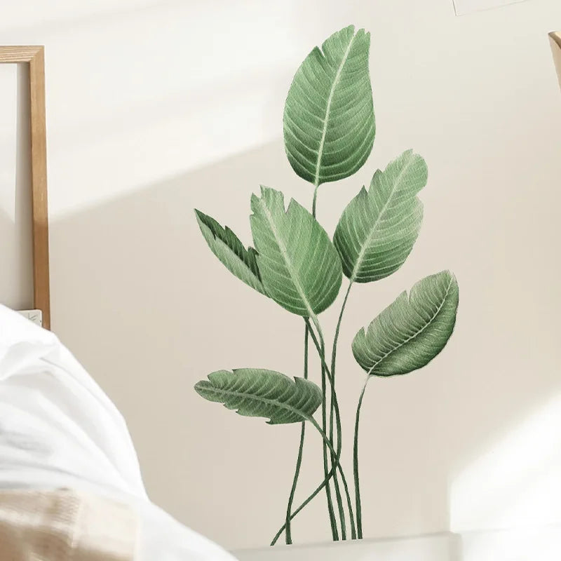 Tropical Green Turtle Back Leaf Wall Sticker – PVC Wall Decal-MinimalisticDecor