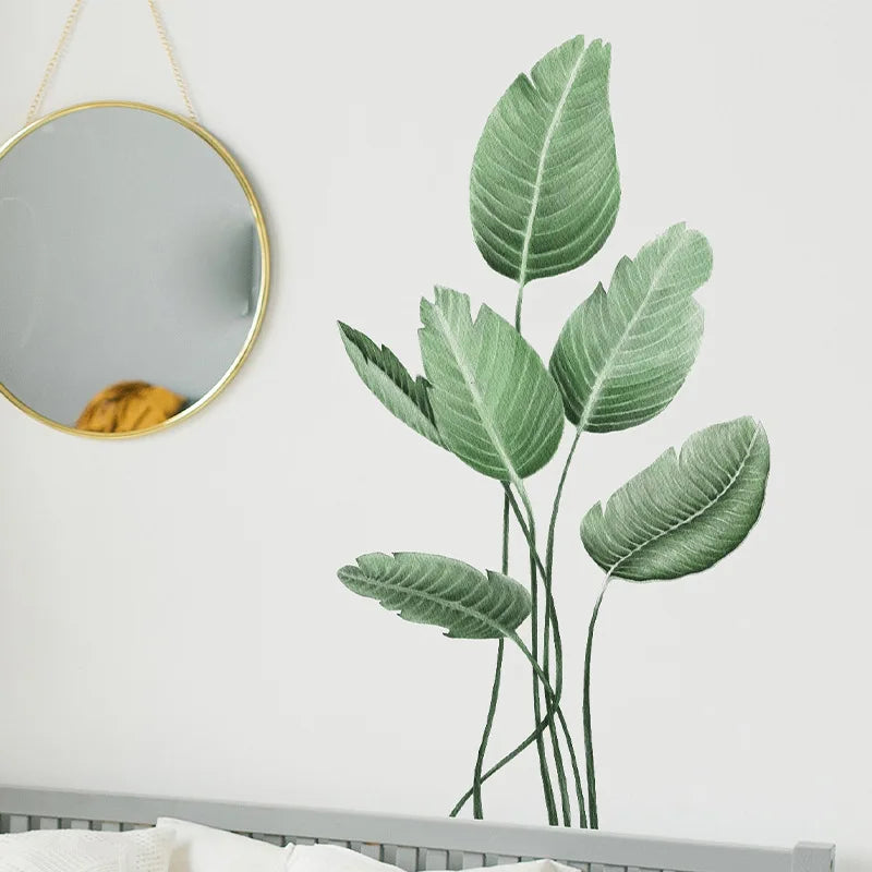Tropical Green Turtle Back Leaf Wall Sticker – PVC Wall Decal-MinimalisticDecor