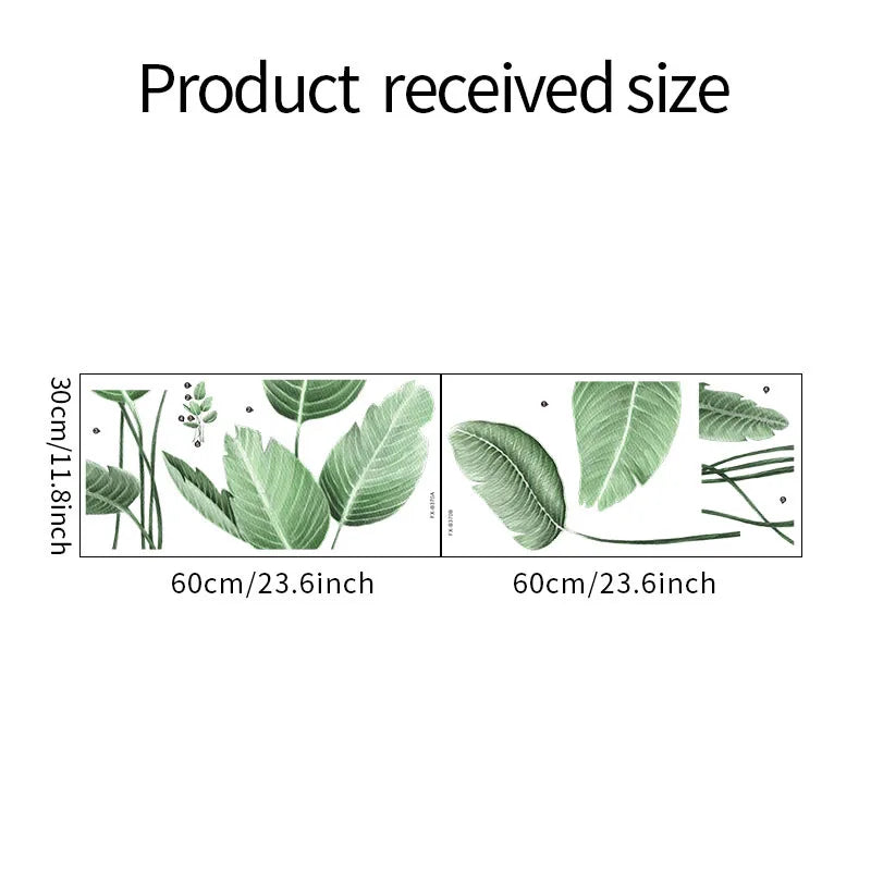 Tropical Green Turtle Back Leaf Wall Sticker – PVC Wall Decal-MinimalisticDecor