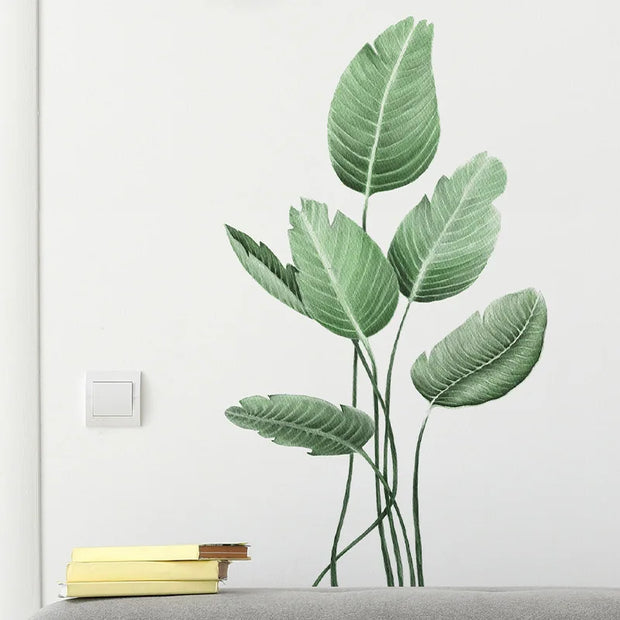 Tropical Green Turtle Back Leaf Wall Sticker – PVC Wall Decal-MinimalisticDecor